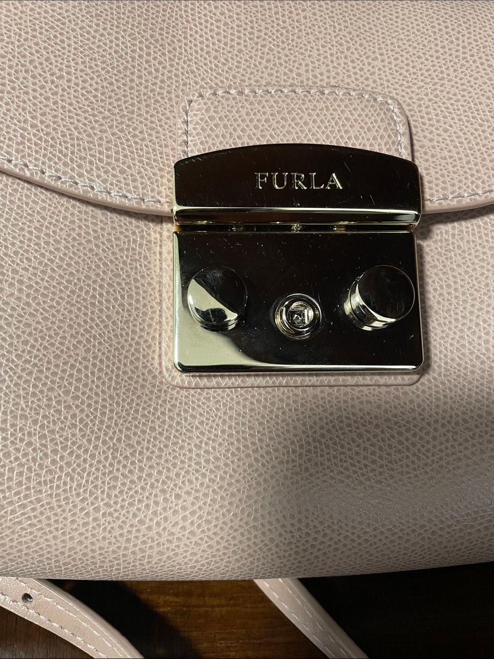 Furla Blush Pink Leather Crossbody with Gold Hardware - Picture 2 of 10